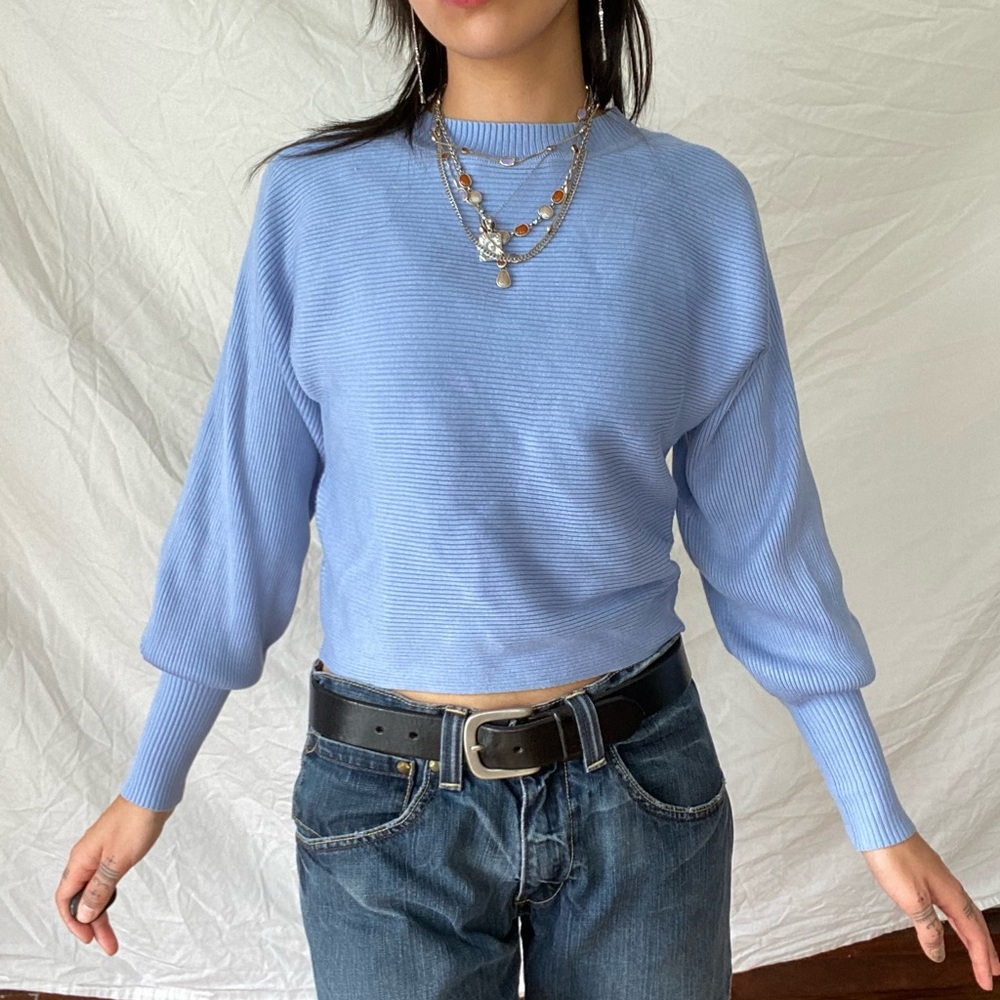 Smocked Cuff Knit Sweater